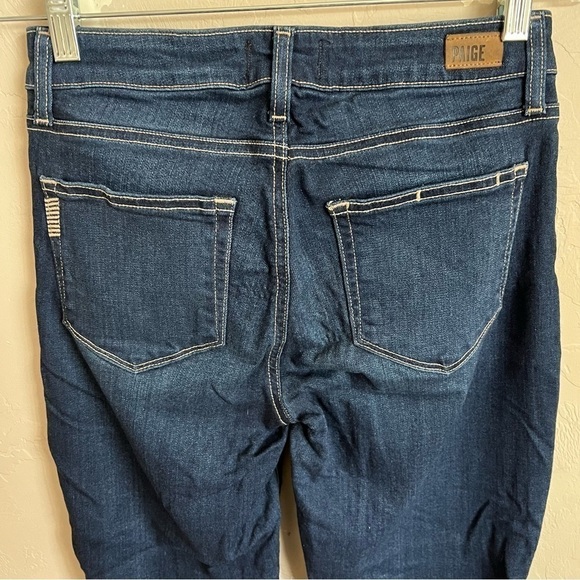 Paige Hoxton Ankle Dark Blue Denim Jeans - Picture 7 of 8
